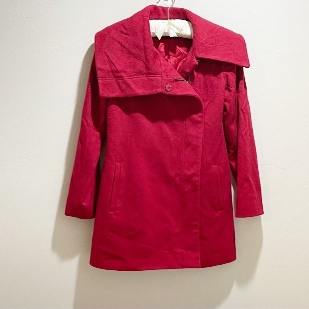 KORS Michael Kors Womens Red Wool Coat LORO PIANA